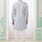Raivat Ethnic Banarasi Jacquard Embroidery Indo Western Sherwani In Blue Colour | Swadesiicart