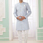 Raivat Ethnic Banarasi Jacquard Embroidery Indo Western Sherwani In Blue Colour | Swadesiicart