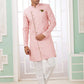 Raivat Ethnic Banarasi Jacquard Embroidery Indo Western Sherwani In Dark Pink Colour | Swadesiicart