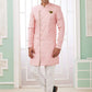 Raivat Ethnic Banarasi Jacquard Embroidery Indo Western Sherwani In Dark Pink Colour | Swadesiicart