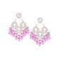 Tehzeeb Creations Gold Polish Lavender Colour Earrings | Swadesiicart