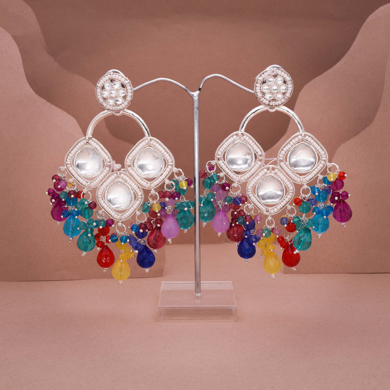 Tehzeeb Creations Gold Polish Multi Colour Earrings - Swadesiicart