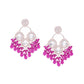 Tehzeeb Creations Gold Polish Pink Colour Earrings | Swadesiicart
