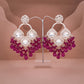 Tehzeeb Creations Gold Polish Pink Colour Earrings | Swadesiicart