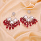 Tehzeeb Creations Gold Polish Rani Pink Colour Earrings | Swadesiicart