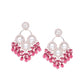 Tehzeeb Creations Gold Polish Rani Pink Colour Earrings | Swadesiicart