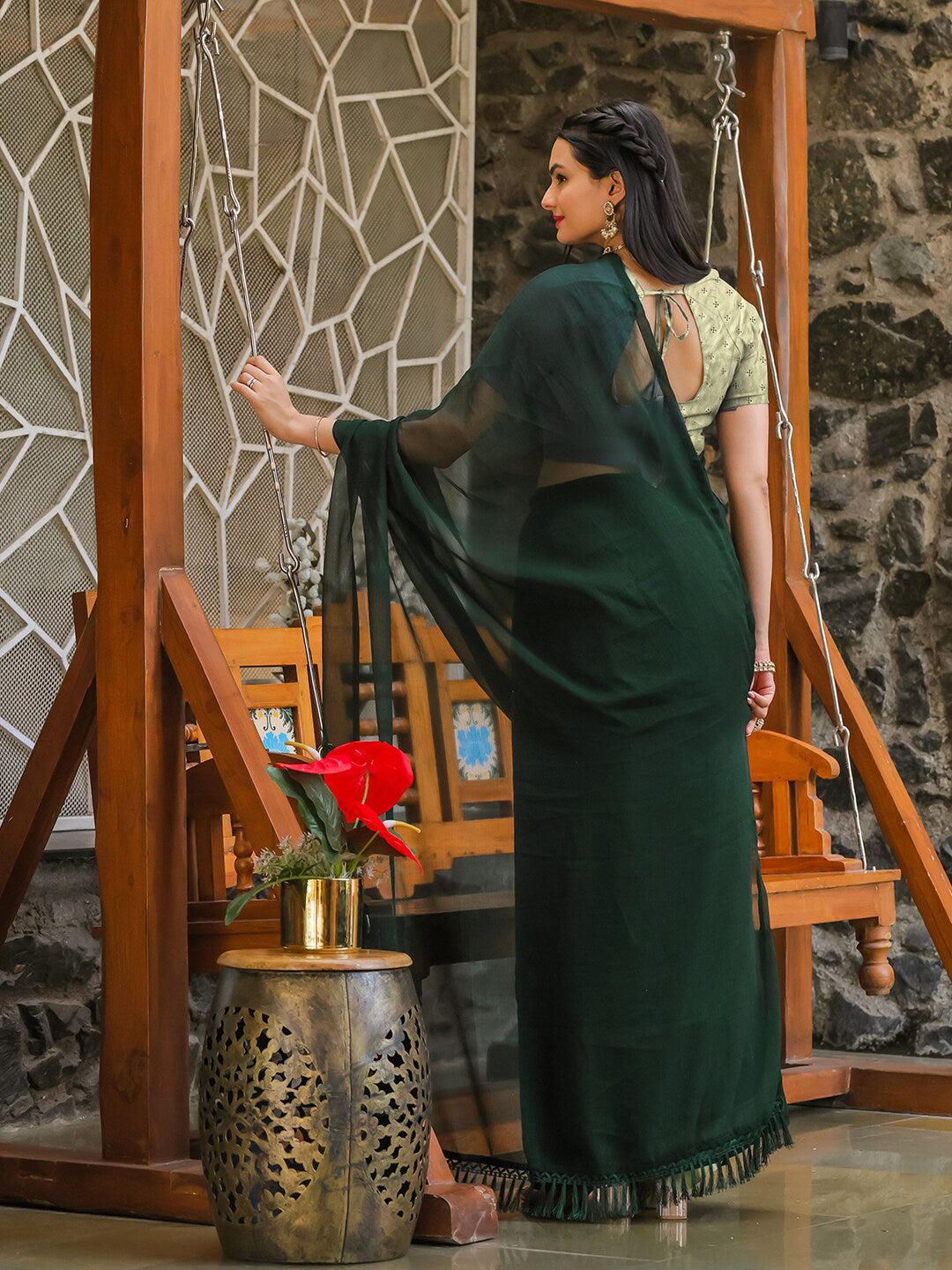 Tikhi Imli No Border Ready to Wear Saree | Swadesiicart