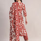 Aavyora Women Maroon Floral Printed Kurta with Printed Pants & Dupatta Set - Swadesiicart