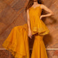 Pomcha Jaipur Murat Mustard Organza Sharara Set | Swadesiicart