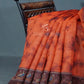 Shades of Orange Colour Shibori Print Semi Chanderi Saree By Gayathri Reddy Designer Studio | Swadesiicart
