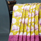 Block Print Lime Green Coloured Mulmul Cotton Saree By Gayathri Reddy Designer Studio | Swadesiicart