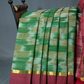 Dual Shades of Mango Green And Mustard Mangalagiri Ikkat Cotton Saree By Gayathri Reddy Designer Studio | Swadesiicart