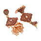 Shoshaa Maroon & Gold-Toned Contemporary Jhumkas Earrings - Swadesiicart