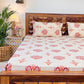 URBAN SPACE Divine White Ethnic Motifs 144 TC Cotton Queen Bedsheet & 2 Pillow Covers - Swadesiicart