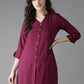 HERE&NOW Women Burgundy Solid Straight Kurta - Swadesiicart