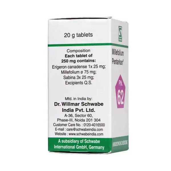 Dr. Willmar Schwabe India Millefolium Pentarkan Ptk 62 Tablets - Swadesiicart
