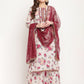 Ahalyaa Women Beige Floral Printed Regular Gotta Patti Kurta with Palazzos & With Dupatta | Swadesiicart