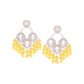 Tehzeeb Creations Gold Polish Yellow Colour Earrings | Swadesiicart