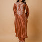 HOUSE OF KARI Floral Embroidered Silk Chikankari Kurta | Swadesiicart