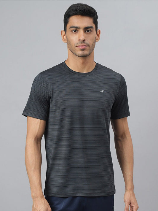 Alcis Striped Slim Fit Anti-Static T-Shirt | Swadesiicart