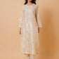 HOUSE OF KARI Floral Embroidered Silk Chikankari Kurta | Swadesiicart
