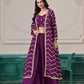 Anaita Purple Chinon Designer Stitched Indo Western