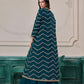 Anaita Teal Chinon Designer Stitched Indo Western