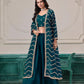 Anaita Teal Chinon Designer Stitched Indo Western