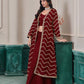 Anaita Maroon Chinon Designer Stitched Indo Western
