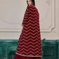 Anaita Maroon Chinon Designer Stitched Indo Western