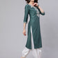 Aks Floral Yoke Design Thread Work Silk Kurta