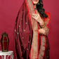 Jyoti Fashion Women's Maroon Paithani Silk Zari Woven Saree with Blouse | Swadesiicart