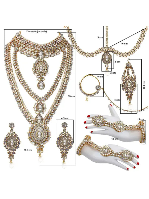 Tehzeeb Creations Traditional Kundan Bridal Set - Swadesiicart