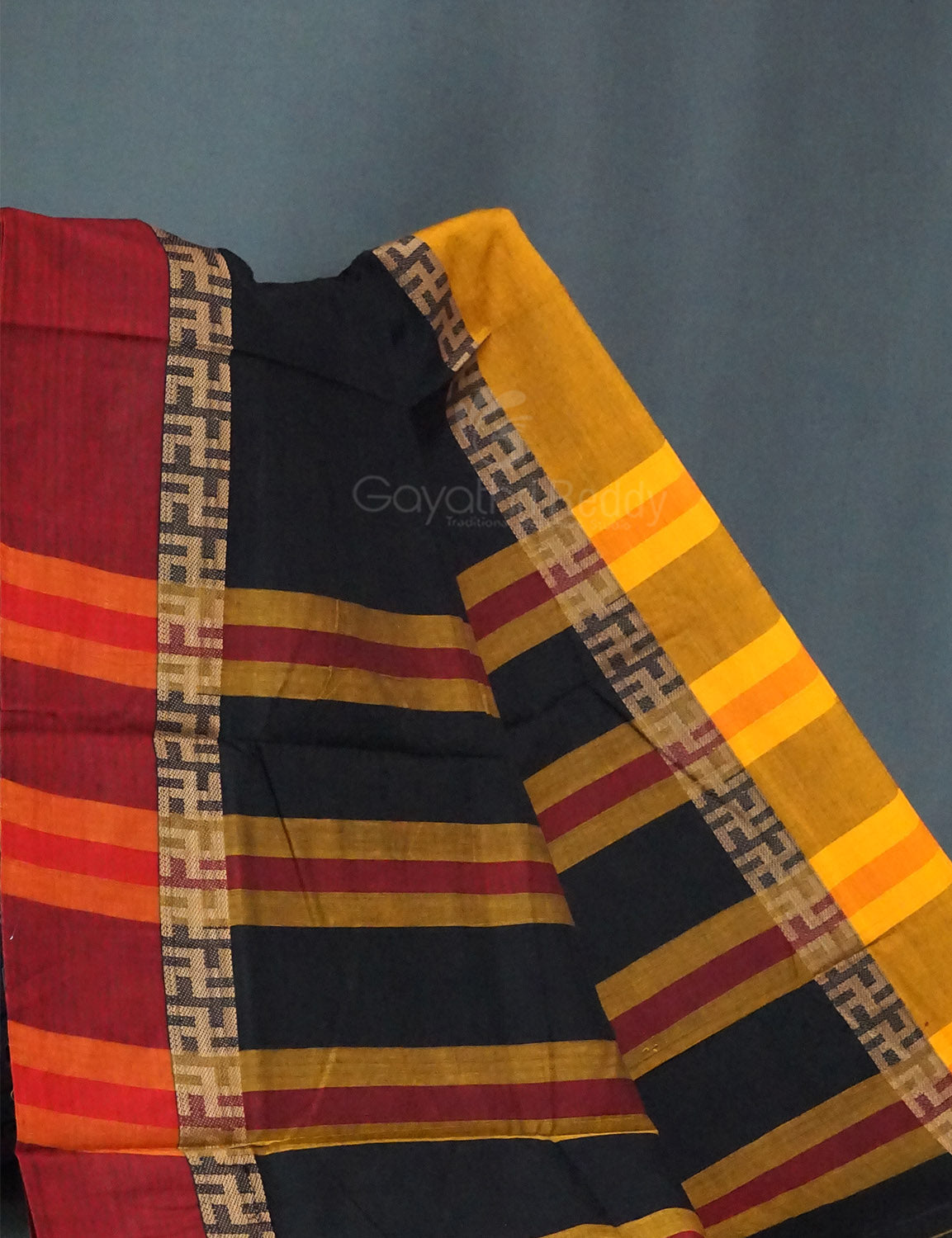 Kalanetha Black Colour Pure Narayanpet Cotton Saree By Gayathri Reddy Designer Studio | Swadesiicart