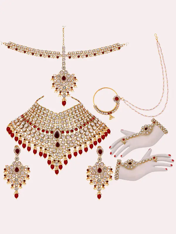 Tehzeeb Creations Bridal Set with sheeshpatti for Girls & Women - Swadesiicart