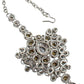 Tehzeeb Creations Platinum Plated Silver Polish Stone Mini Bridal Choker Set for Women & Girls | Swadesiicart