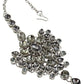 Tehzeeb Creations Platinum Plated Silver Polish Stone Mini Bridal Choker Set for Women & Girls | Swadesiicart