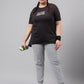 MKH Plus Size Typography Printed Drop Shoulder Sleeves Relaxed Fit Dri-FIT Sports T-Shirt - Swadesiicart