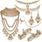 Tehzeeb Creations Traditional Designer Kundan Stone Pink and Mint Meenakari Choker Bridal Set | Swadesiicart
