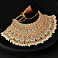 Tehzeeb Creations Traditional Designer Kundan Stone Pink and Mint Meenakari Choker Bridal Set | Swadesiicart