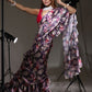 Tikhi Imli Floral Printed Satin Saree | Swadesiicart