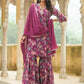 Janasya Purple Georgette Floral Kurta,Bottom & Dupatta | Swadesiicart