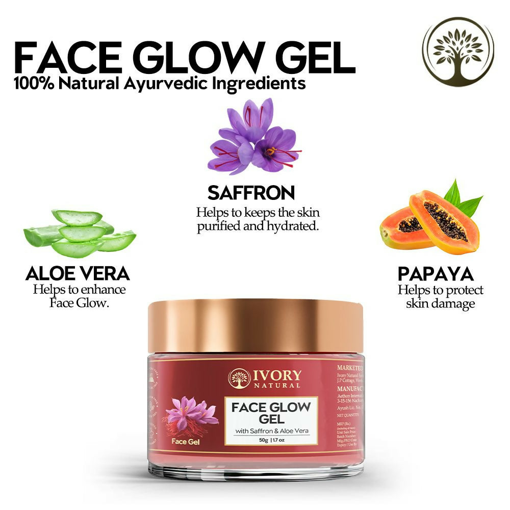 Ivory Natural Face Glow Gel For Instant Glow And Timeless Radiance, Achieve Glowing And Shiny Face | Swadesiicart