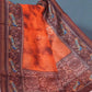 Shades of Orange Colour Shibori Print Semi Chanderi Saree By Gayathri Reddy Designer Studio | Swadesiicart