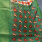 Shades of Light Apple Green And Parrot Green Colour Blouse Ikat Design Semi Chanderi Saree By Gayathri Reddy Designer Studio | Swadesiicart