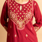 HOUSE OF KARI Floral Embroidered Chikankari Kurta With Palazzos | Swadesiicart