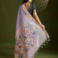 Vishnu Weaves Women's Lavender Muga Cotton Thread Woven Butti with Blouse - Swadesiicart