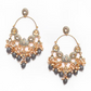 New Stylish Ethnic Partywear Gray Hoops Kundan Earrings for Womens by House of Ree | Swadesiicart