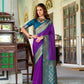 Anaita Violet Soft Silk Zari Weaving Saree With Blouse Piece