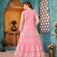 Anaita Pink Embroidered Net Anarkali Suit